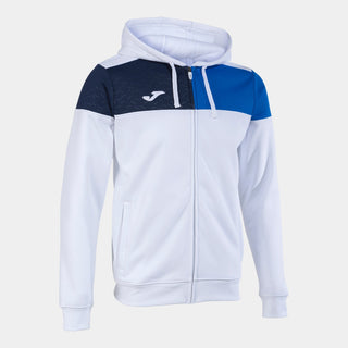 Joma Hoodie Joma Crew V Zip-Up Hoodie White Royal Navy